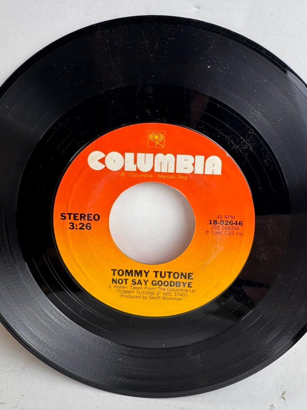 Tommy Tutone – 867-5309/Jenny 7" 45 RPM Vinyl Record Columbia 1981